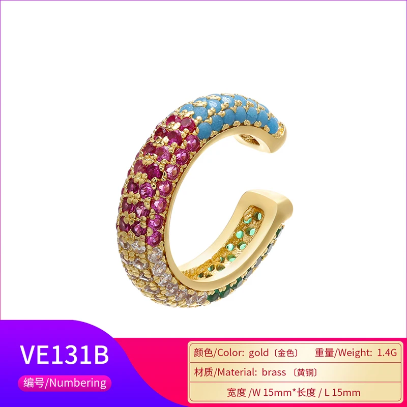 1Piece,15x15mm CZ Crystal Ear Cuff C-shaped/Star-Shaped Ear Clips Non-pierced Nickel-free Earrings for Women Jewelry:VE131