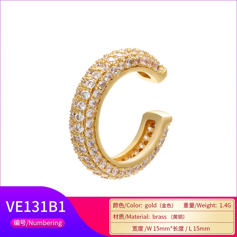 1Piece,15x15mm CZ Crystal Ear Cuff C-shaped/Star-Shaped Ear Clips Non-pierced Nickel-free Earrings for Women Jewelry:VE131