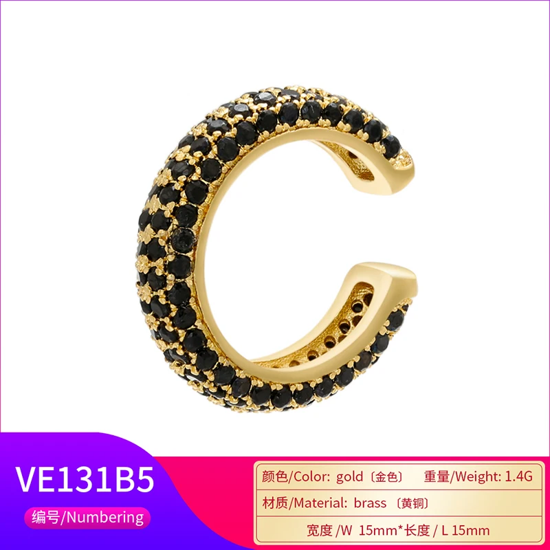 1Piece,15x15mm CZ Crystal Ear Cuff C-shaped/Star-Shaped Ear Clips Non-pierced Nickel-free Earrings for Women Jewelry:VE131