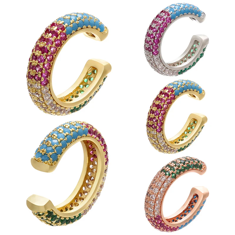 1Piece,15x15mm CZ Crystal Ear Cuff C-shaped/Star-Shaped Ear Clips Non-pierced Nickel-free Earrings for Women Jewelry:VE131