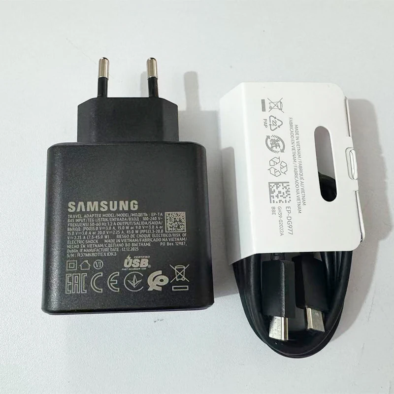 Samsung 45w Super Fast Charger PD Adapter EU US Type C Cargador For Galaxy S26 S25 FE S24 Ultra S23 Plus A55 A56 M55 Tab S11 S10