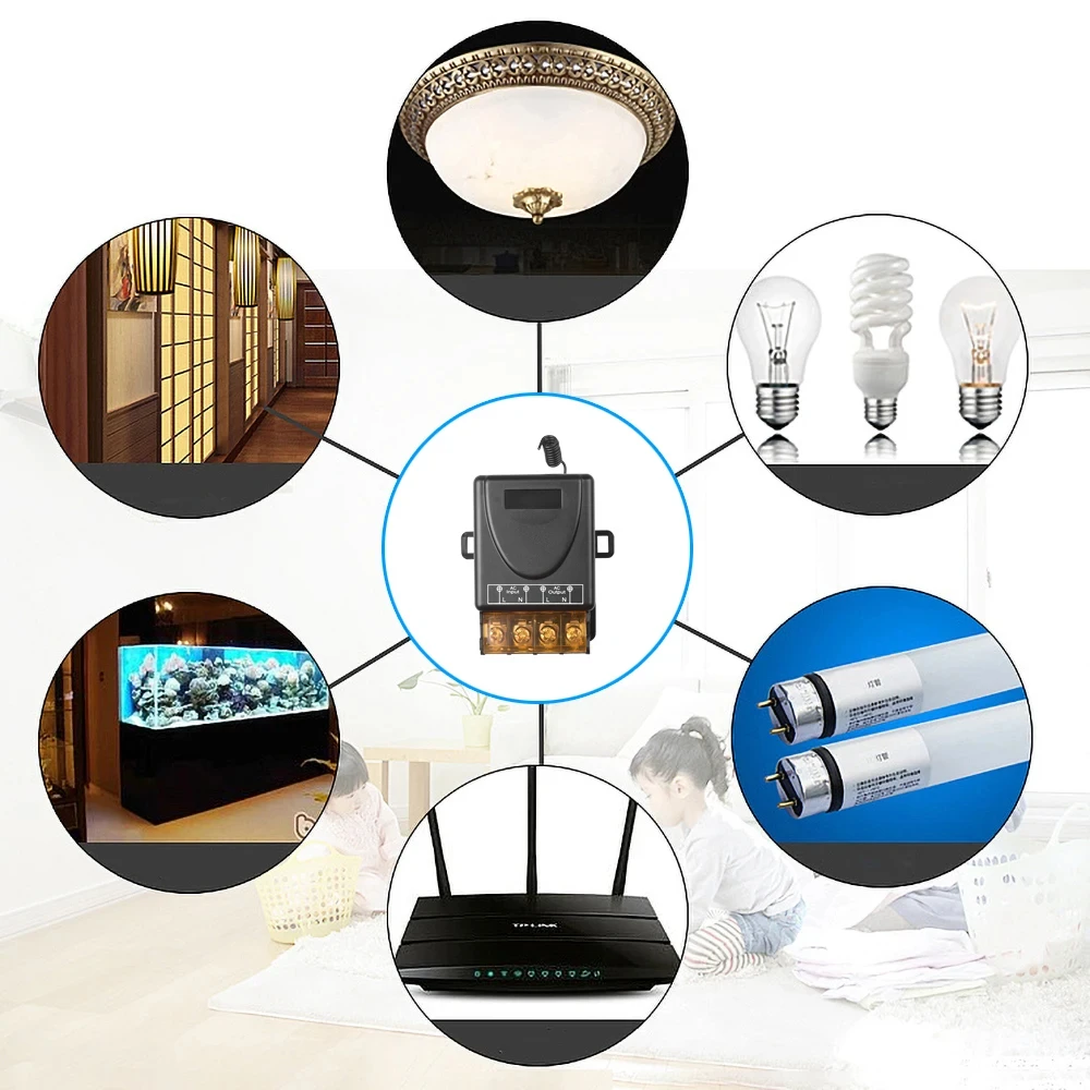 AC220V 433Mhz Remote Control Switch Hign Power On off Remote Control Transmitter for Water Pump Motor LED/Electric Appliance