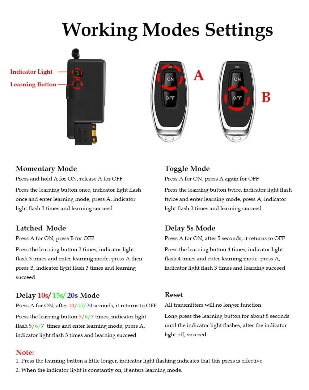 AC220V 433Mhz Remote Control Switch Hign Power On off Remote Control Transmitter for Water Pump Motor LED/Electric Appliance