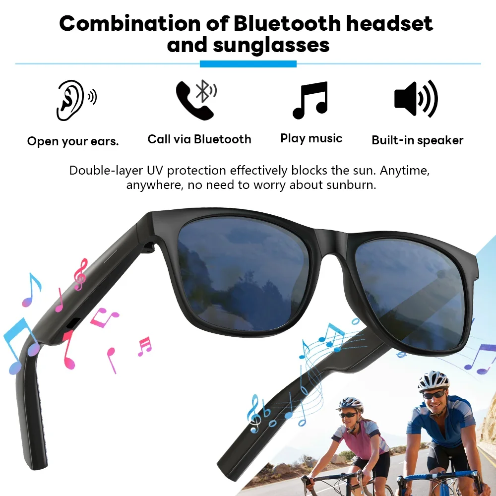 Lenovo AI Smart Wireless Glasses Bluetooth Sunglasses Remote 8K Control Touch Photo Camera Recording Voice Assistant Translator