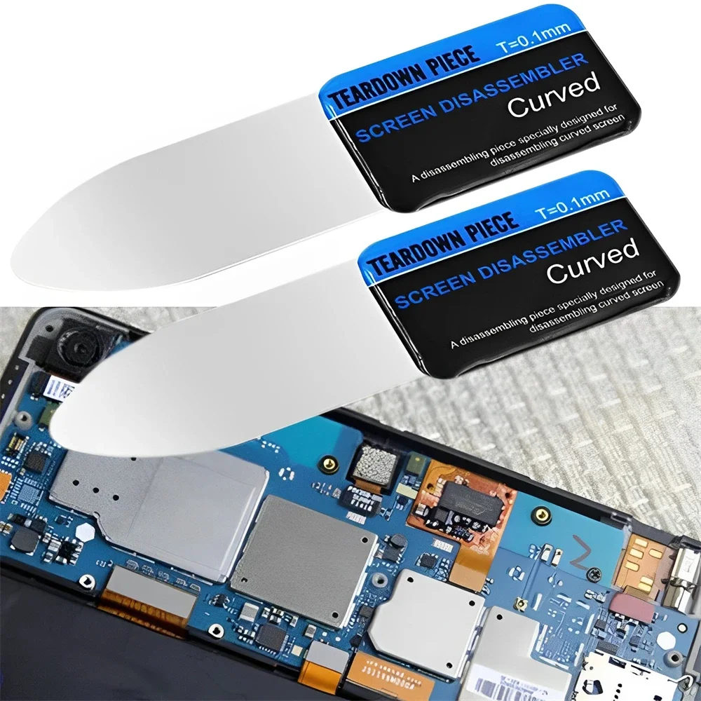 Mobile Phone Curved 1-5Pcs LCD Screen Spudger Opening Pry Card Tools Ultra Thin Flexible Mobile Phone Disassemble Steel Metal