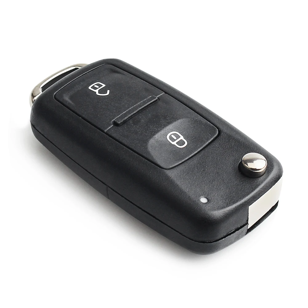 KEYYOU NEW 2 Button Folding Flip Remote Key Replacement Case FOB Shell For Vw For VOLKSWAGEN Transporter T5 Polo G Uncut Blade