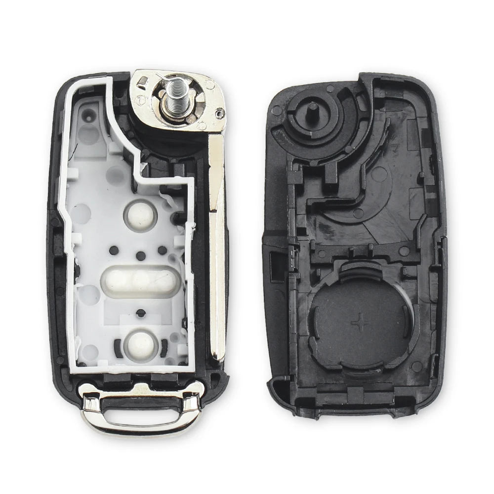 KEYYOU NEW 2 Button Folding Flip Remote Key Replacement Case FOB Shell For Vw For VOLKSWAGEN Transporter T5 Polo G Uncut Blade