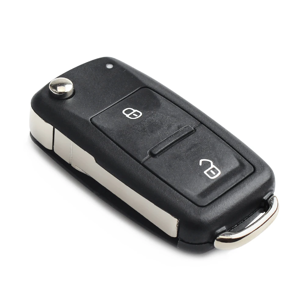 KEYYOU NEW 2 Button Folding Flip Remote Key Replacement Case FOB Shell For Vw For VOLKSWAGEN Transporter T5 Polo G Uncut Blade
