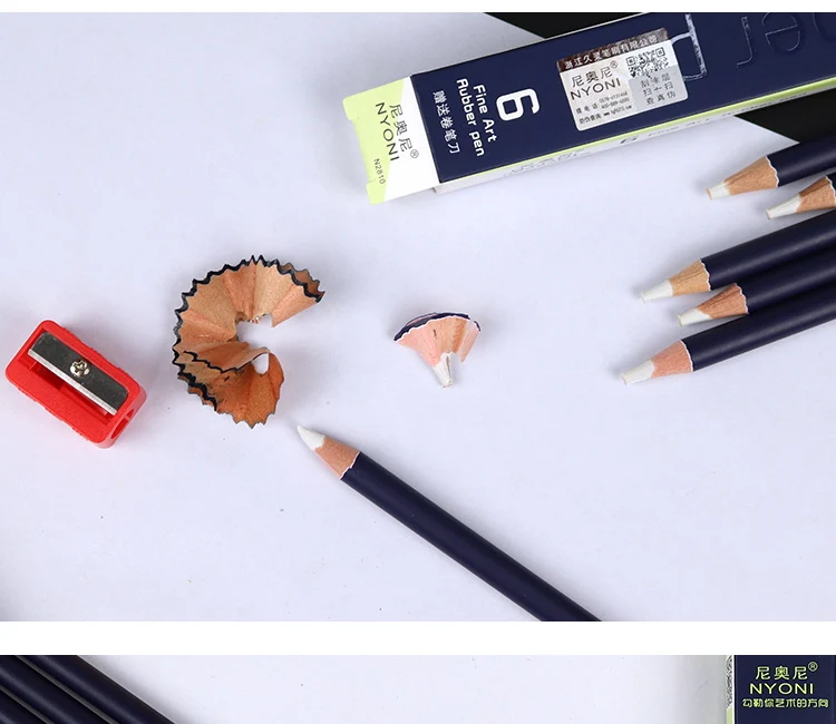 NYONI Rubber Pen Eraser Pencil Pen Tip Rubber Type 1/3/6pcs High Precision Pencil Eraser For Manga Highlight Art Supplies N2810