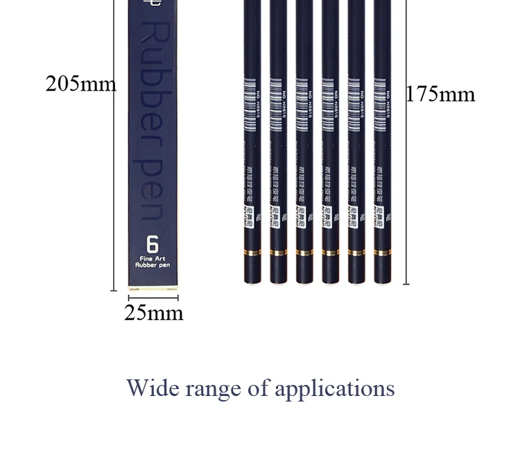 NYONI Rubber Pen Eraser Pencil Pen Tip Rubber Type 1/3/6pcs High Precision Pencil Eraser For Manga Highlight Art Supplies N2810