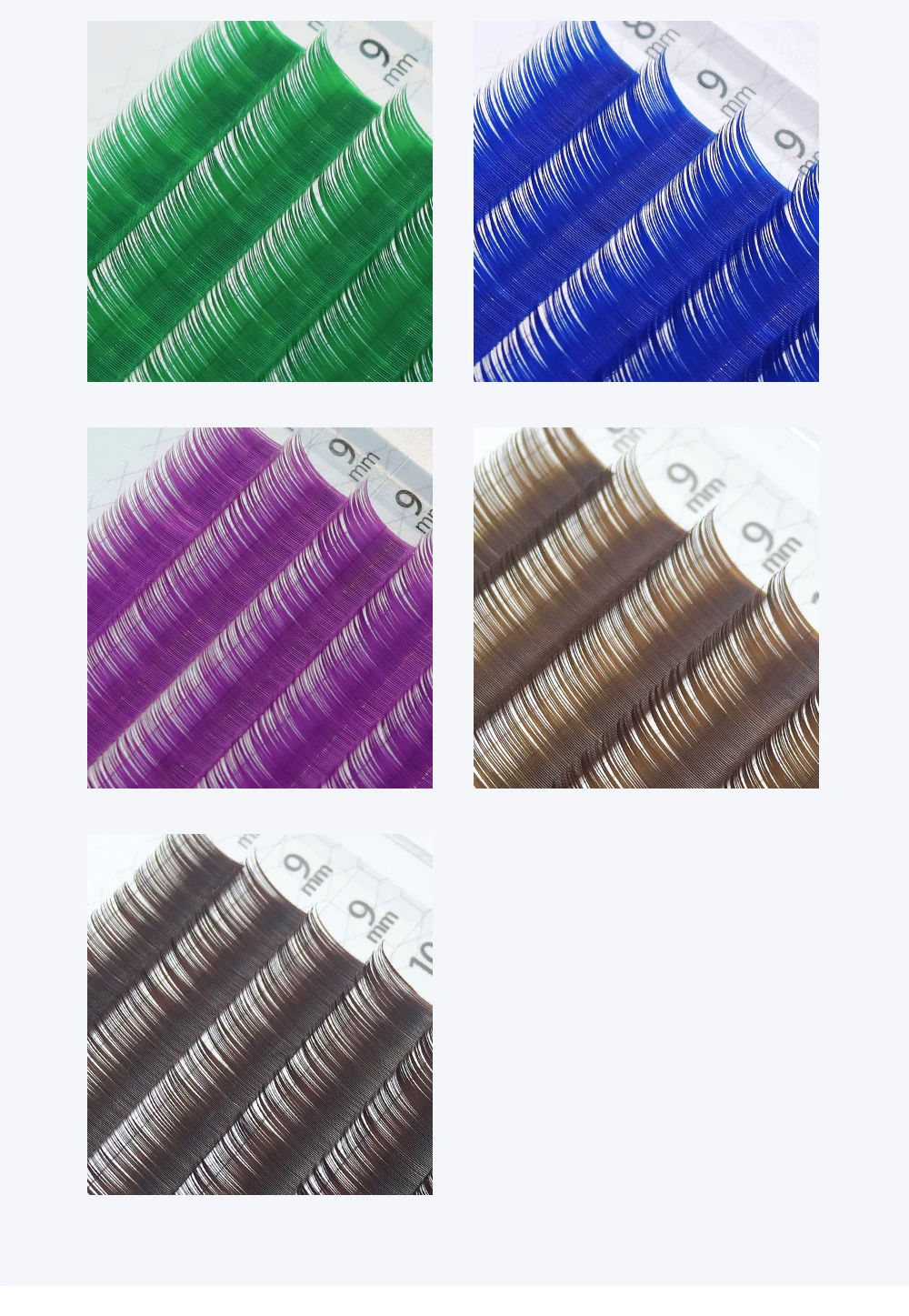 GLAMLASH Color Lash Purple Blue Brown Green Red White Pink Yellow Eyelash Extensions Individual False Colored Mink Lashes Makeup