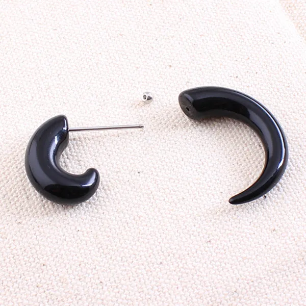1 pair men women fashion new fake spiral ear tapers snail ear expanders black 3mm 4mm 5mm 6mm 8mm body jewelry ear plug pircing