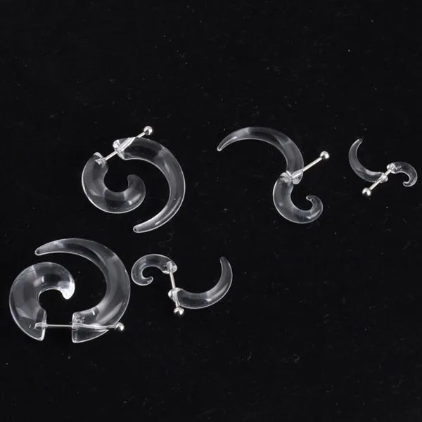 1 pair men women fashion new fake spiral ear tapers snail ear expanders black 3mm 4mm 5mm 6mm 8mm body jewelry ear plug pircing
