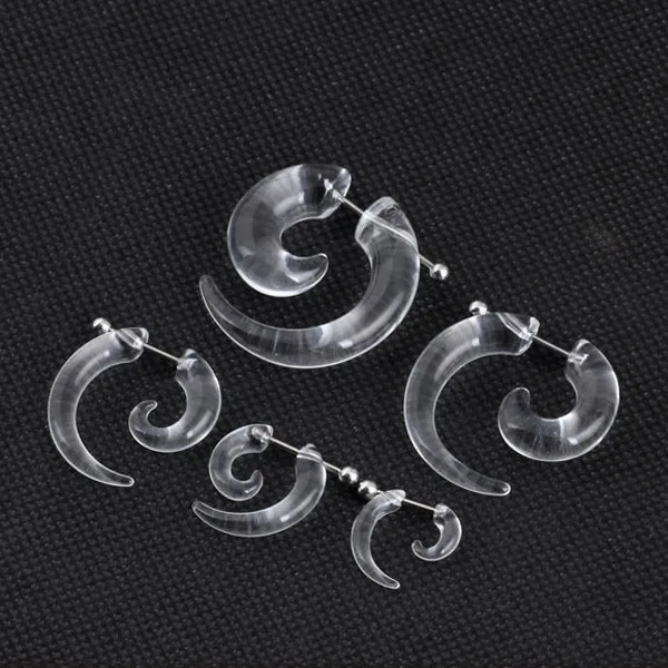1 pair men women fashion new fake spiral ear tapers snail ear expanders black 3mm 4mm 5mm 6mm 8mm body jewelry ear plug pircing