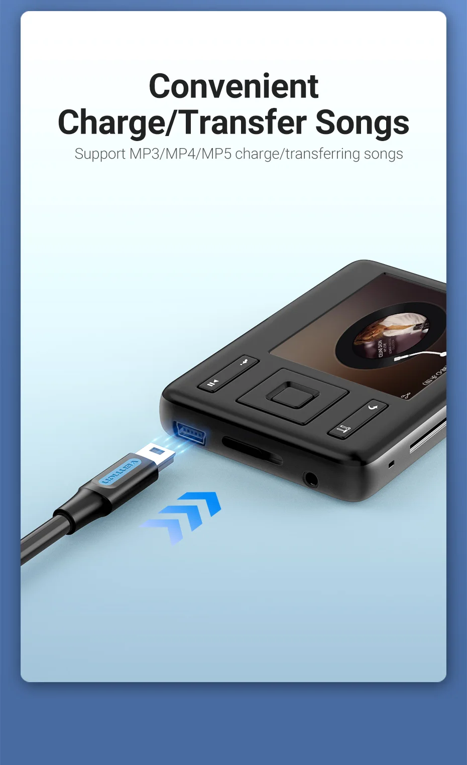 Vention Mini USB Cable Mini USB 2.0 to USB Fast Data Charger Cable for MP3 MP4 Player Car GPS Digital Camera HDD Mini USB