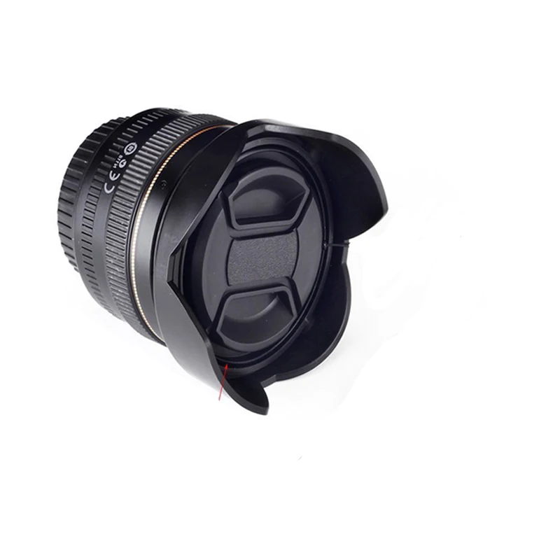 Lens Hood + UV Filter + Lens Cap Universal Tulip Petal Flower Filtro Thread Camera Protector 49mm 52mm 58mm 55mm 62mm 67mm