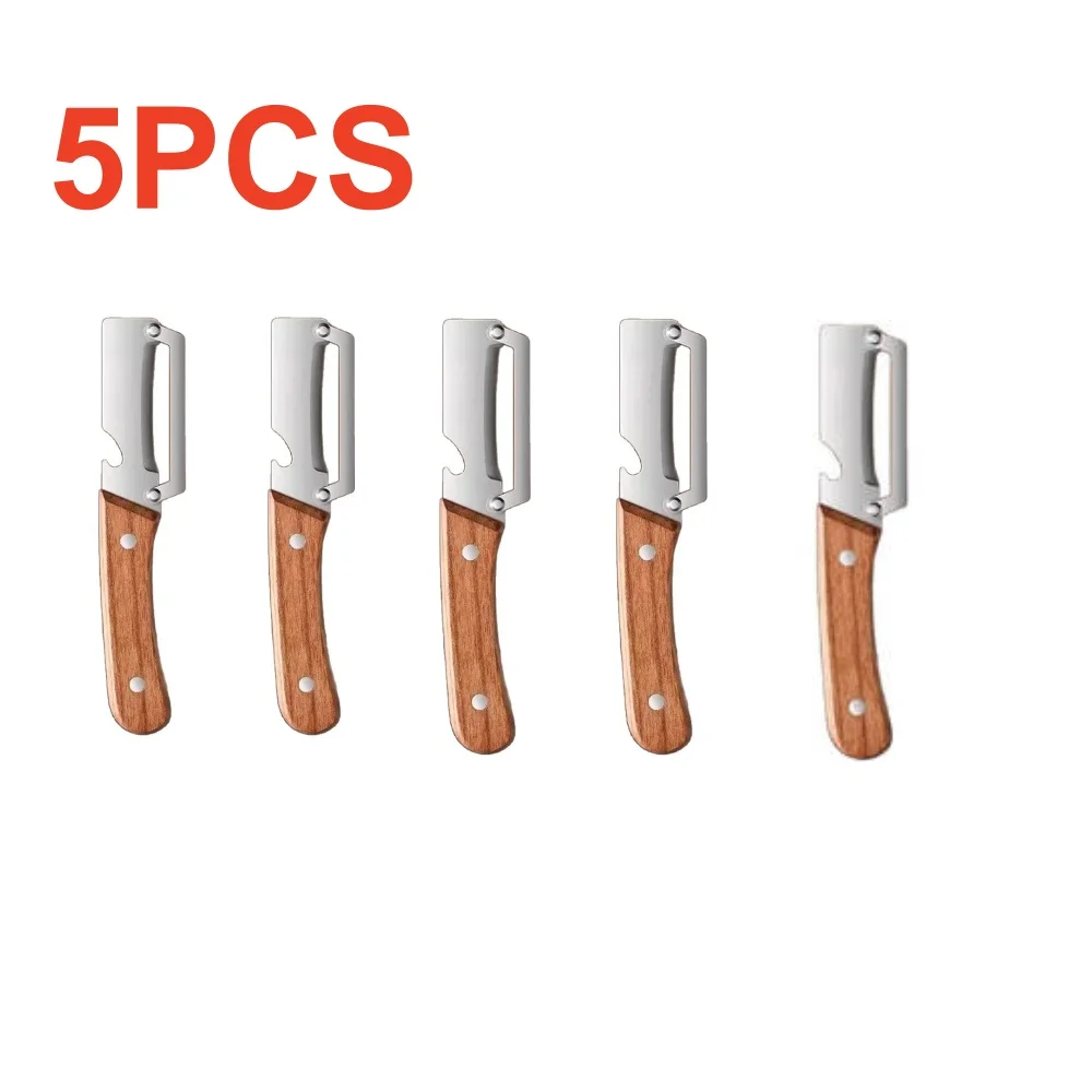 1/5pcs Stainless Steel Peeler Wooden Handle For Peeling Slicing Fruits Vegetables Smooth Operation Peeler Kitchen Accessories