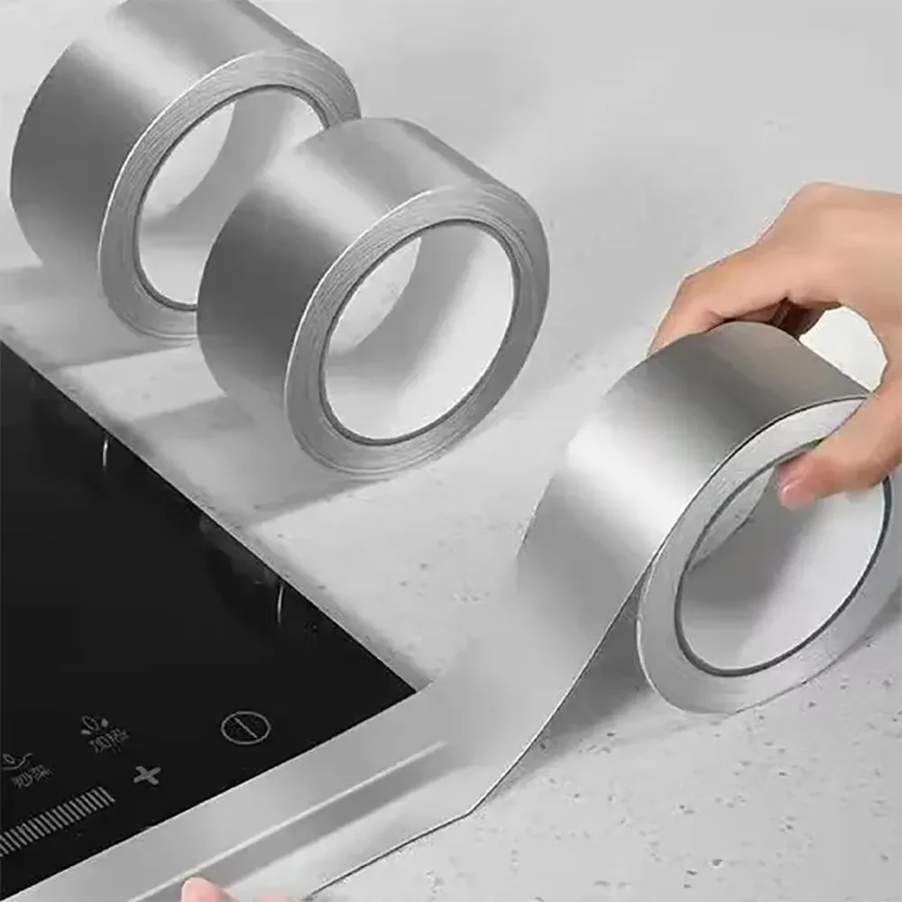 High Temperature Resistance Aluminum Foil Tape Kitchen Pipe Repair Tape Adhesive Sealing Foil Heat Insulation Leak Proof Tape