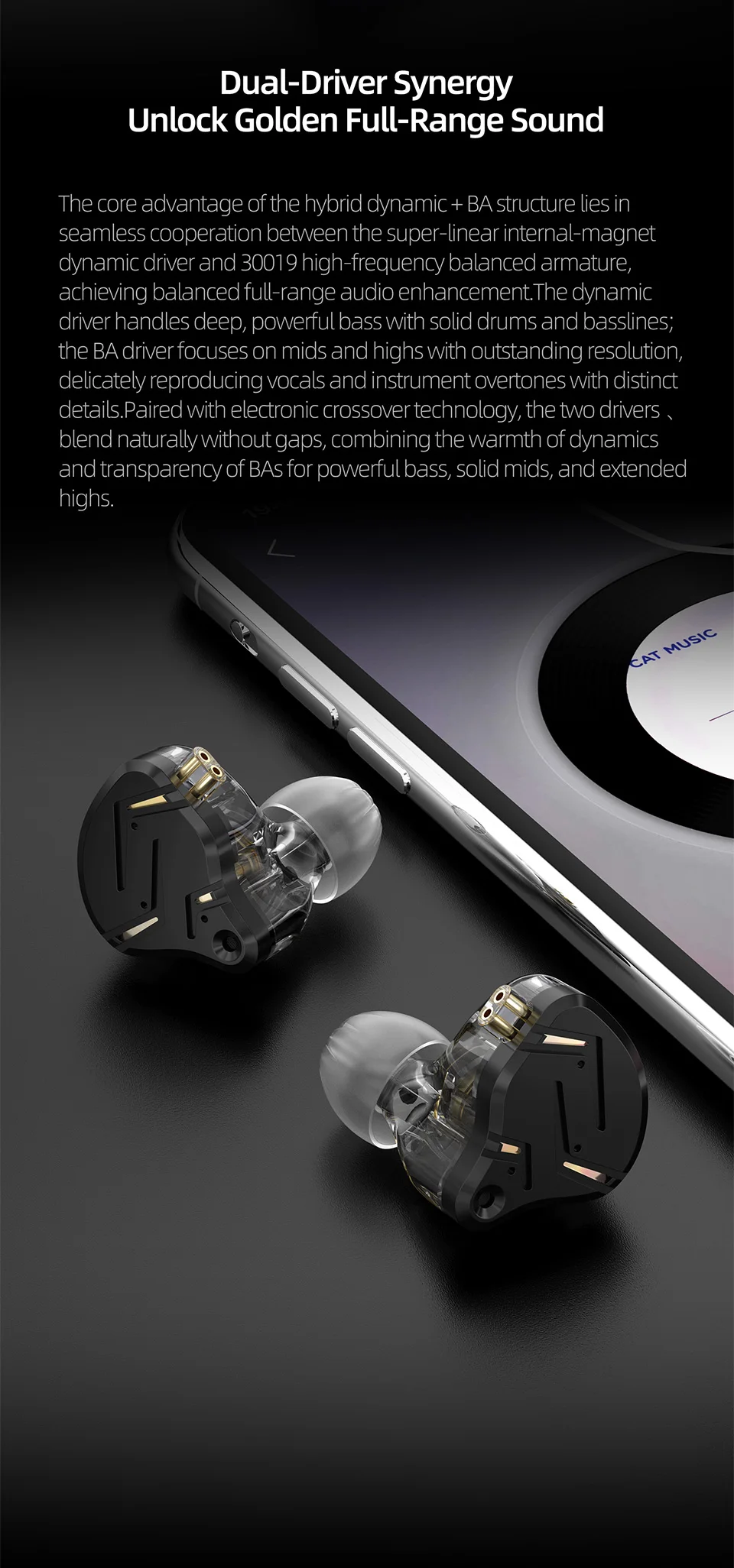 KZ ZST PRO X Dual Flagship Drivers In Ear Earphones Deeper Bass HiFi Headphones Dual-Driver Synergy Detachable Cable Headset