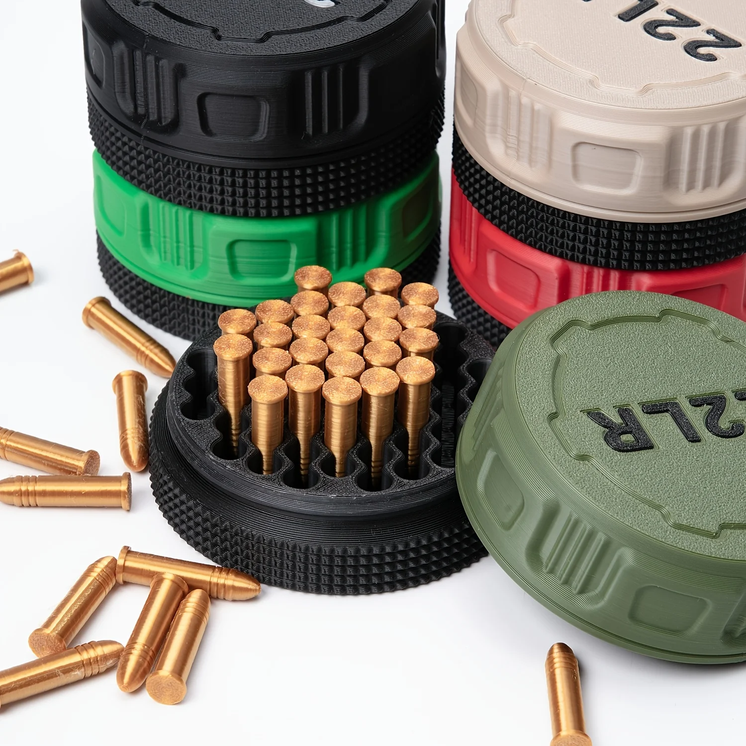 Mini Ammo Storage Box with Twist-on Lid (22LR Caliber) Compact, Durable, Portable, Large Capacity
