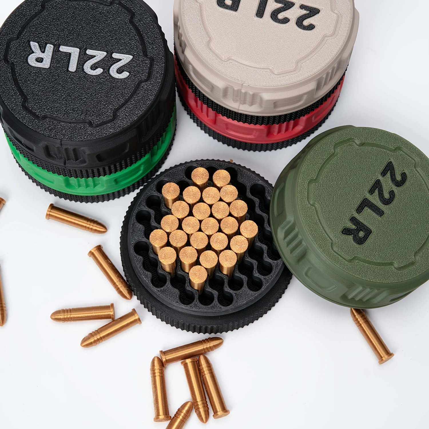 Mini Ammo Storage Box with Twist-on Lid (22LR Caliber) Compact, Durable, Portable, Large Capacity