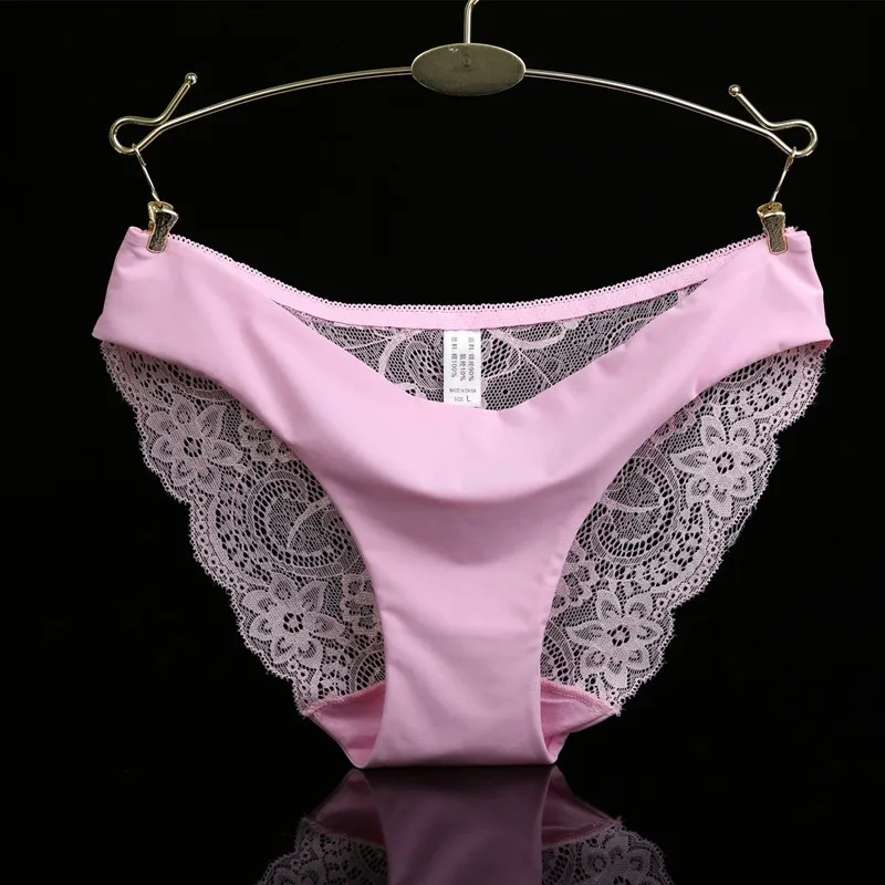 14 Colors Women's Invisible Underwear Spandex Crotch Intimate Women Sexy Lace Black Floral Panties Seamless Panty