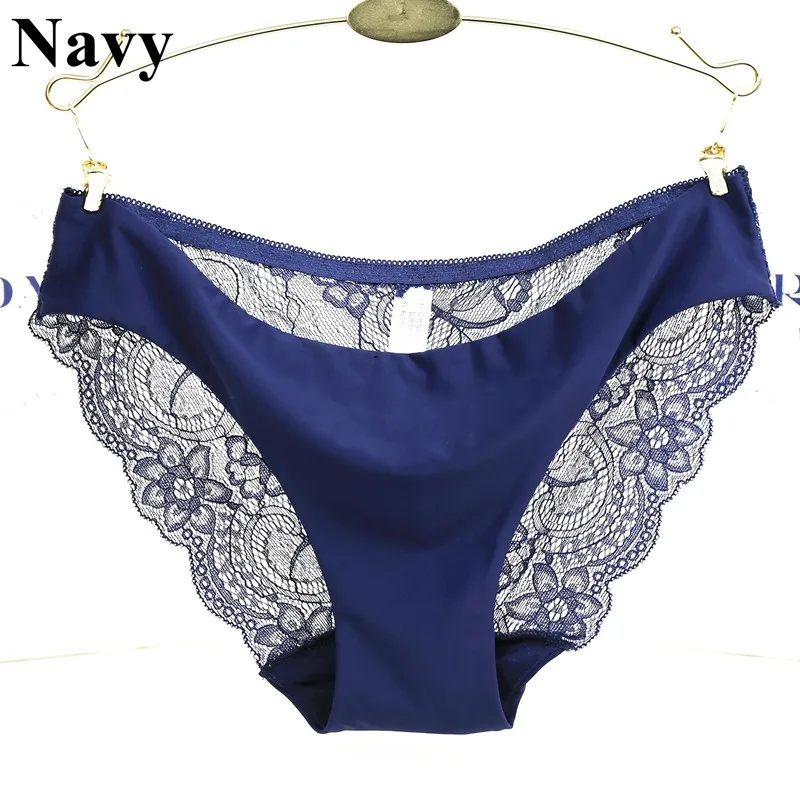 14 Colors Women's Invisible Underwear Spandex Crotch Intimate Women Sexy Lace Black Floral Panties Seamless Panty