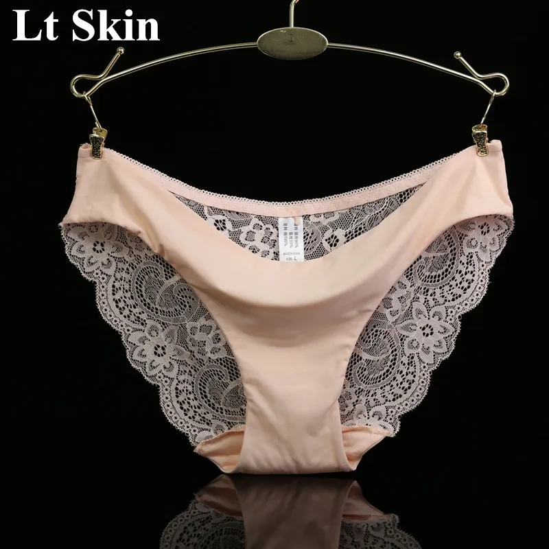 14 Colors Women's Invisible Underwear Spandex Crotch Intimate Women Sexy Lace Black Floral Panties Seamless Panty