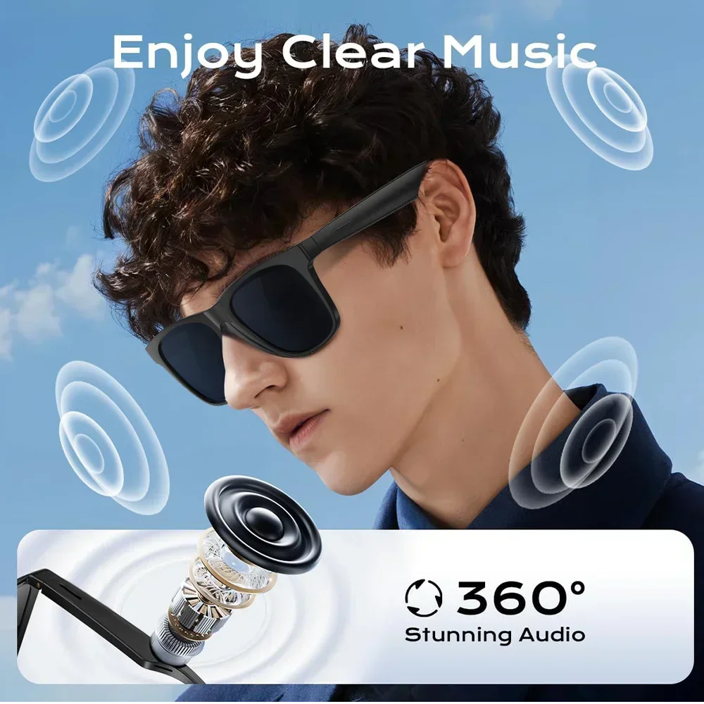 Lenovo AI 8K Smart Camera Glasses Remote Control Touch Photo Recording Voice Assistant Translator Wireless Bluetooth5.3 Sunglass