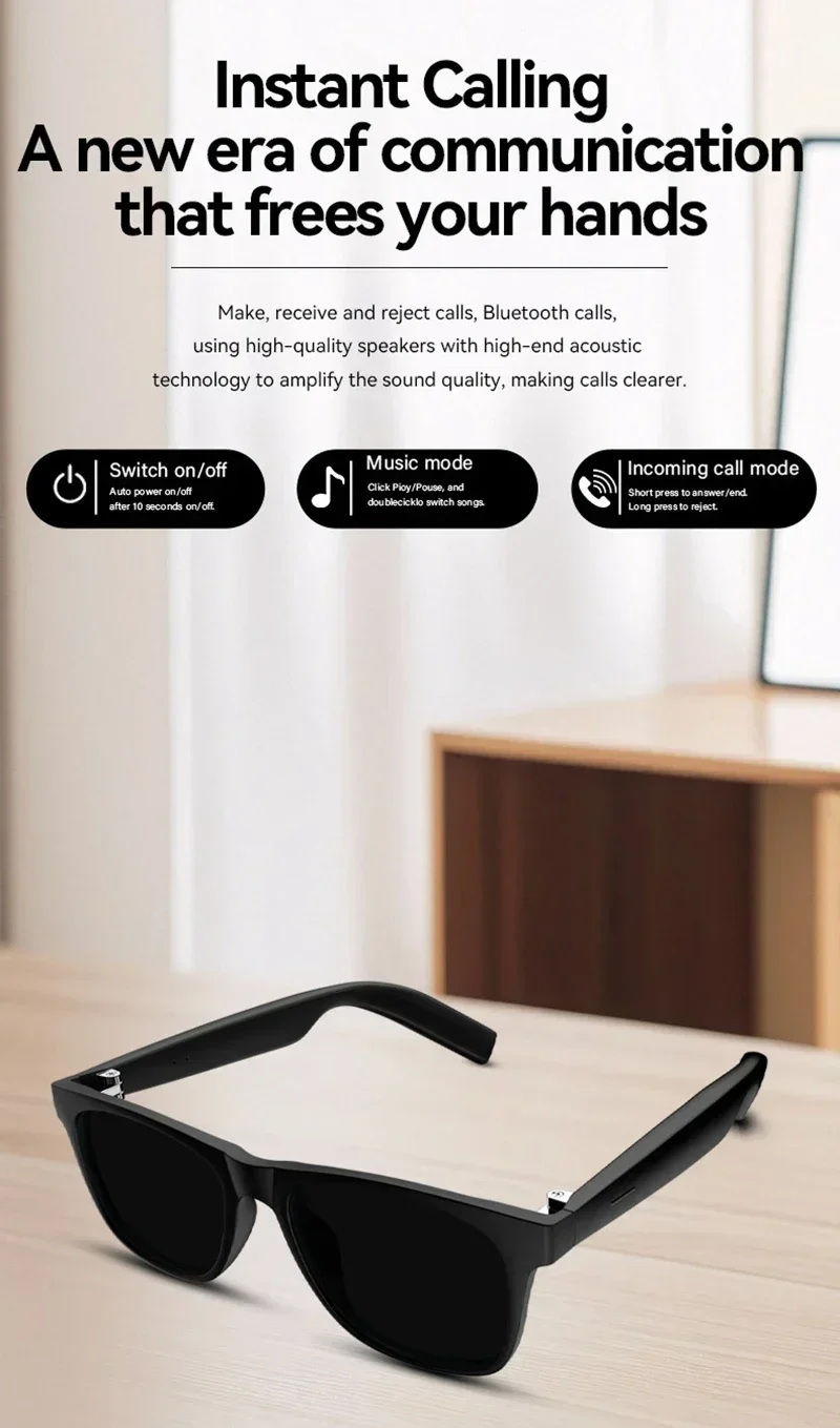 Lenovo AI 8K Smart Camera Glasses Remote Control Touch Photo Recording Voice Assistant Translator Wireless Bluetooth5.3 Sunglass