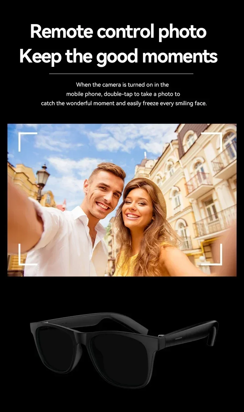 Lenovo AI 8K Smart Camera Glasses Remote Control Touch Photo Recording Voice Assistant Translator Wireless Bluetooth5.3 Sunglass