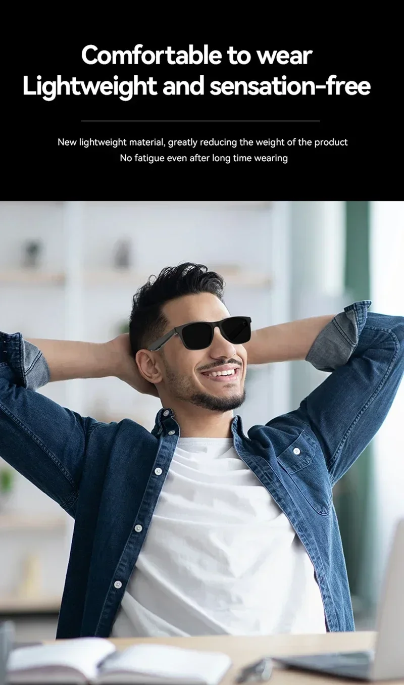 Lenovo AI 8K Smart Camera Glasses Remote Control Touch Photo Recording Voice Assistant Translator Wireless Bluetooth5.3 Sunglass