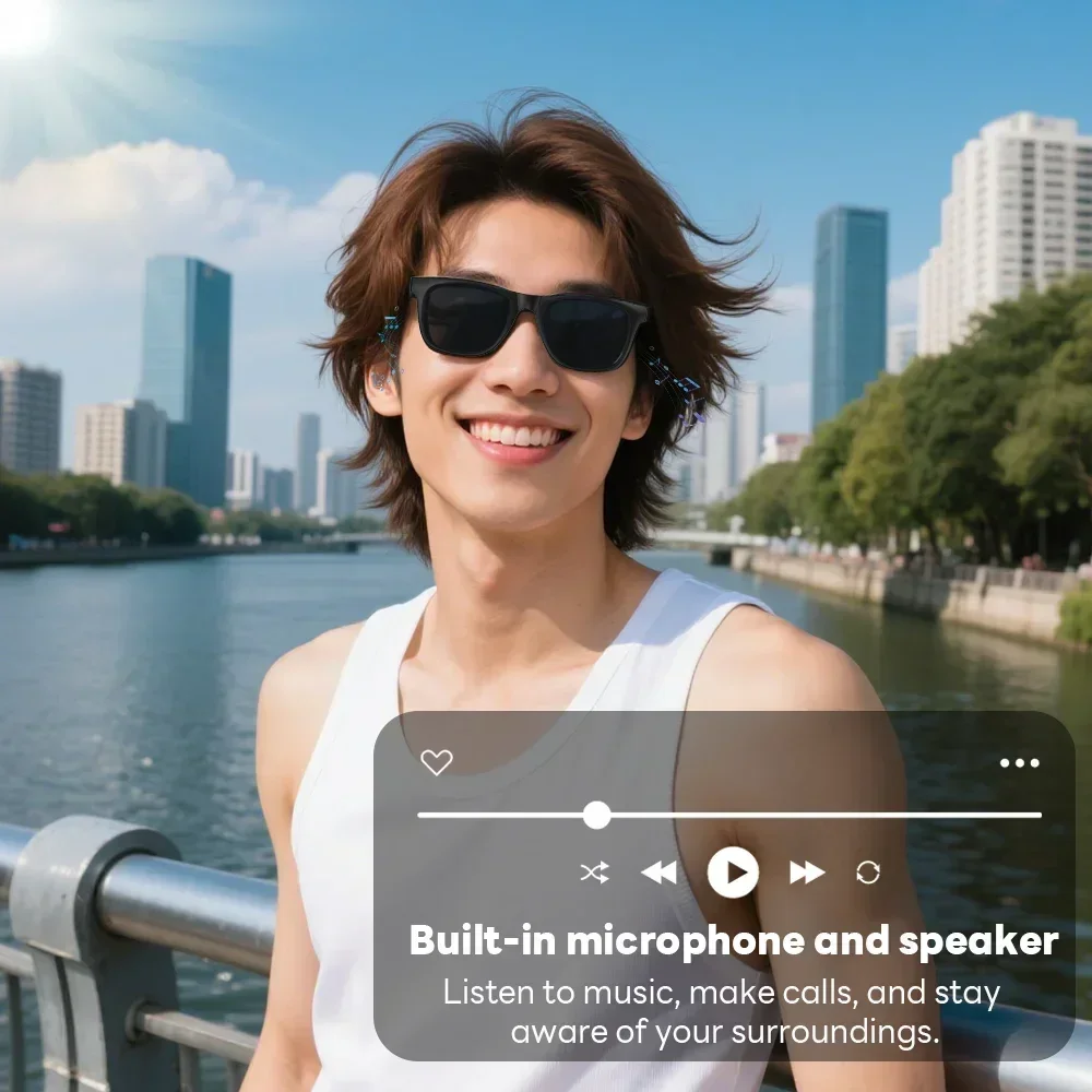 Lenovo AI 8K Smart Camera Glasses Remote Control Touch Photo Recording Voice Assistant Translator Wireless Bluetooth5.3 Sunglass