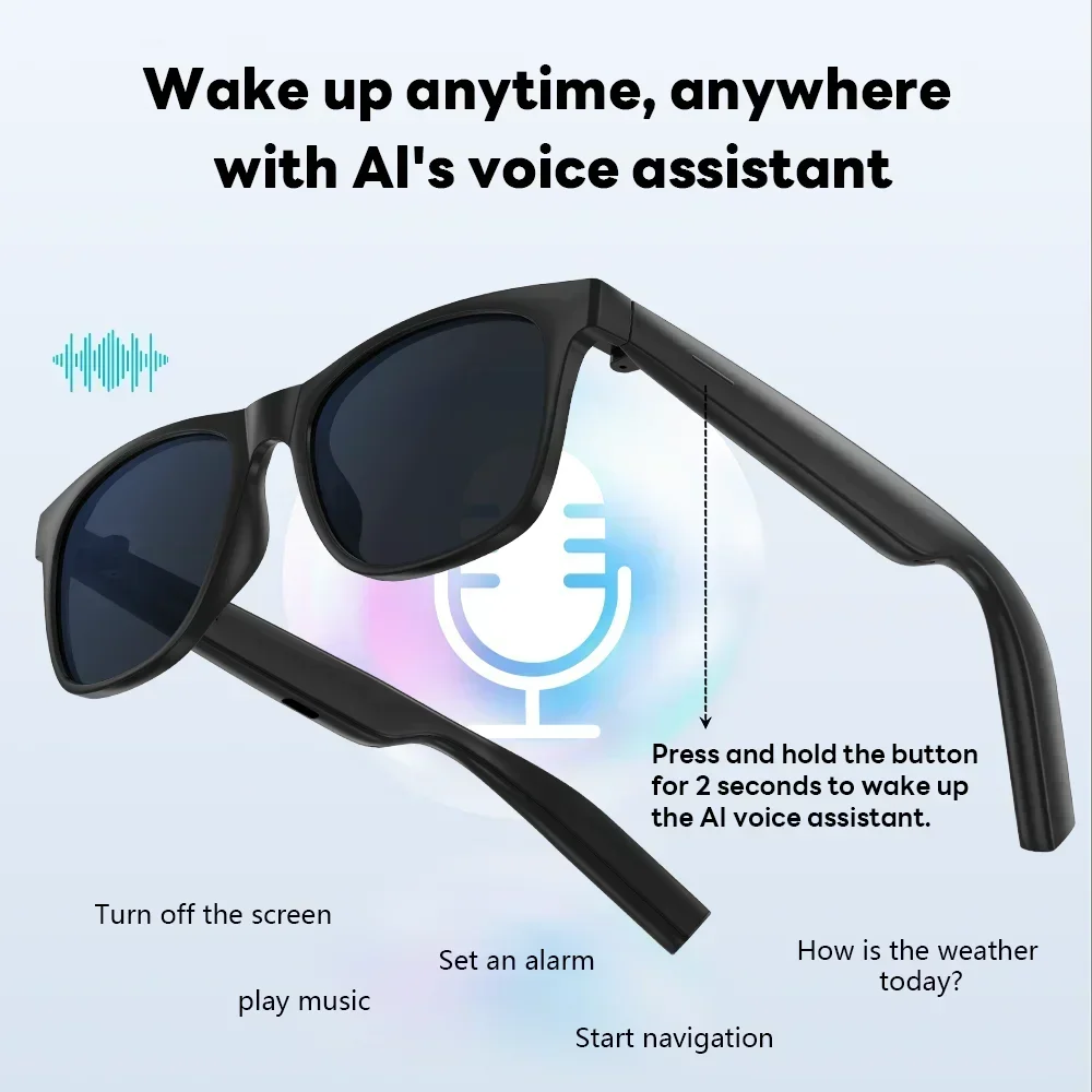Lenovo AI 8K Smart Camera Glasses Remote Control Touch Photo Recording Voice Assistant Translator Wireless Bluetooth5.3 Sunglass