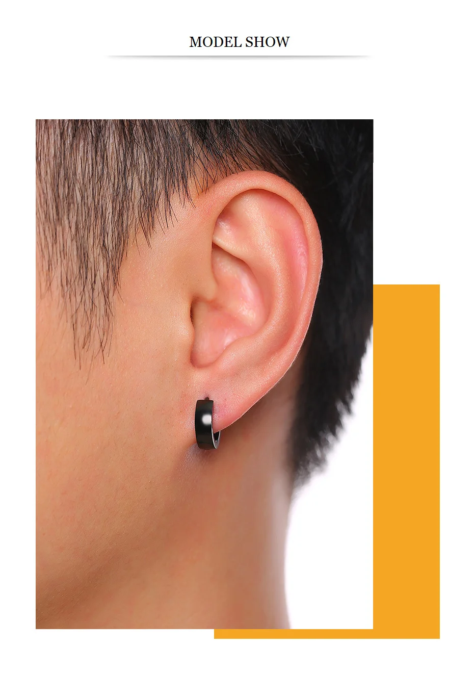 VNOX Cute Hoop Earrings for Men Punk Stainless Steel Huggie Small Earrings 4 Color