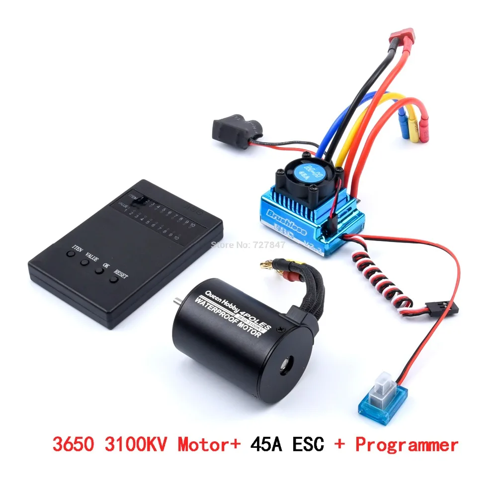 3650 2300KV / 3100KV / 3900KV / 4300KV / 5200KV Brushless Motor & 45A 60A 80A 120A ESC Combo for 1:10 RC Car Boat Part