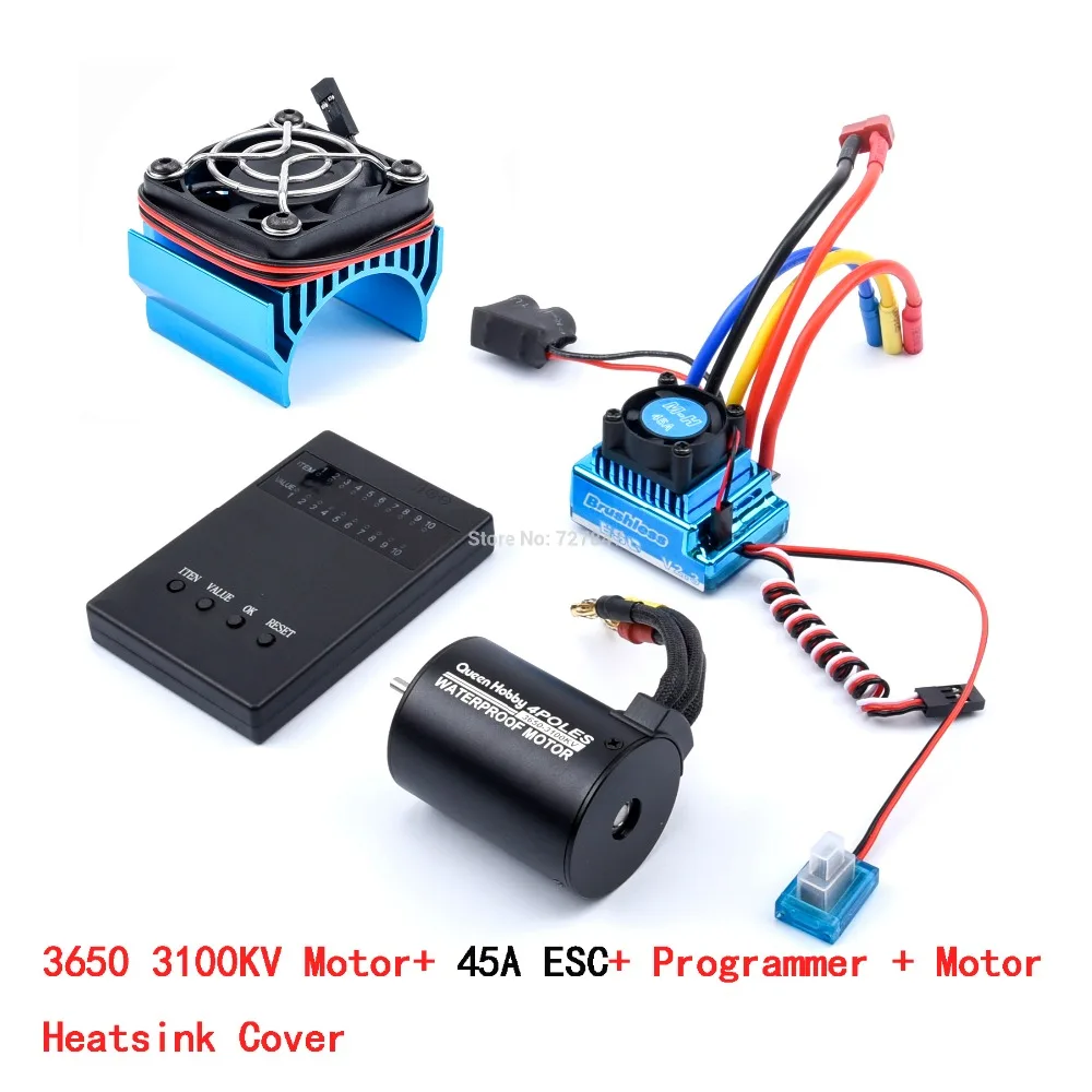 3650 2300KV / 3100KV / 3900KV / 4300KV / 5200KV Brushless Motor & 45A 60A 80A 120A ESC Combo for 1:10 RC Car Boat Part
