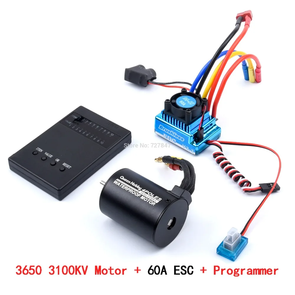 3650 2300KV / 3100KV / 3900KV / 4300KV / 5200KV Brushless Motor & 45A 60A 80A 120A ESC Combo for 1:10 RC Car Boat Part