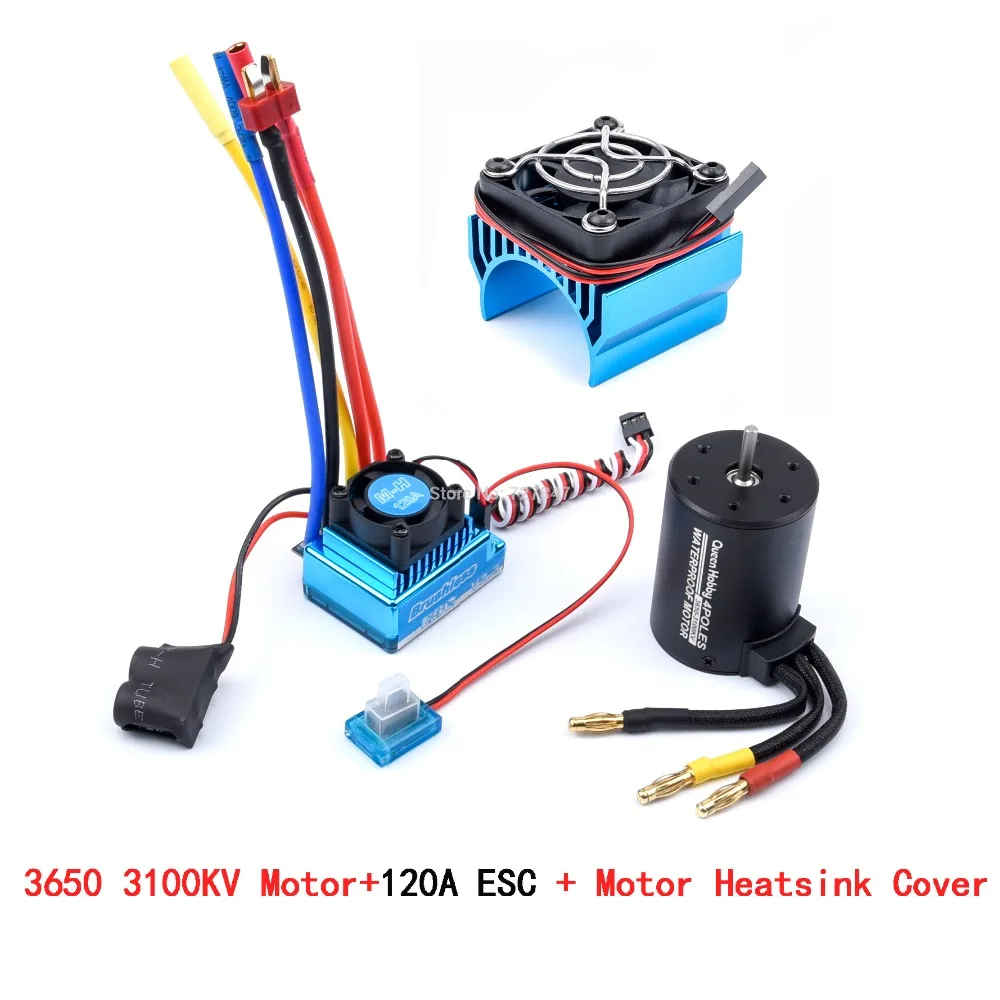 3650 2300KV / 3100KV / 3900KV / 4300KV / 5200KV Brushless Motor & 45A 60A 80A 120A ESC Combo for 1:10 RC Car Boat Part