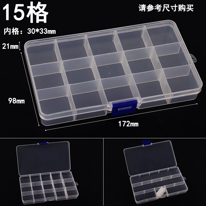 New 10 Slots Cells Colorful Portable Jewelry Tool Storage Box Container Ring Electronic Parts Screw Beads Organizer Plastic Case