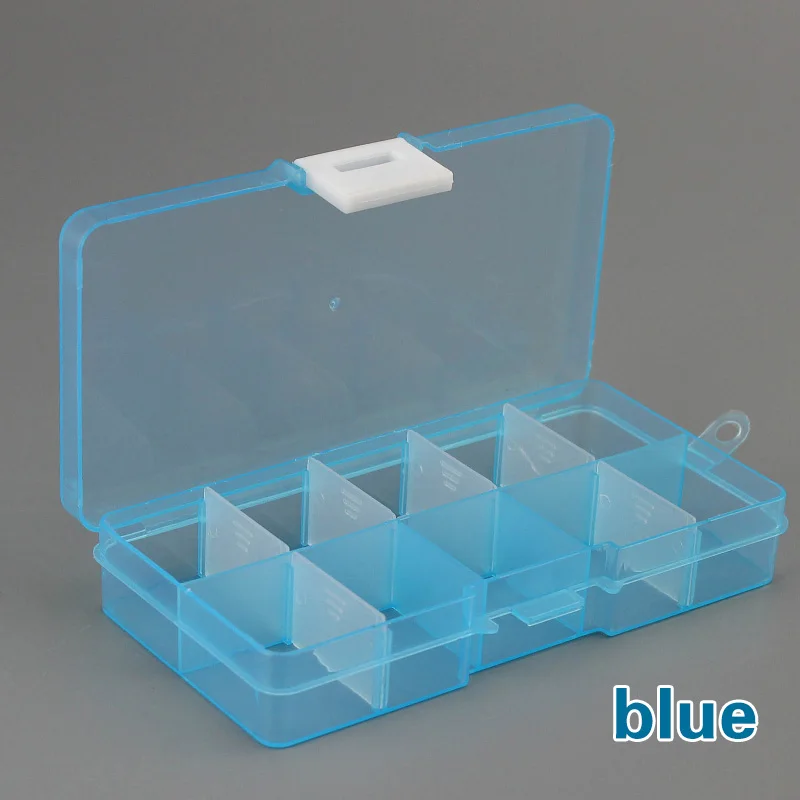 New 10 Slots Cells Colorful Portable Jewelry Tool Storage Box Container Ring Electronic Parts Screw Beads Organizer Plastic Case