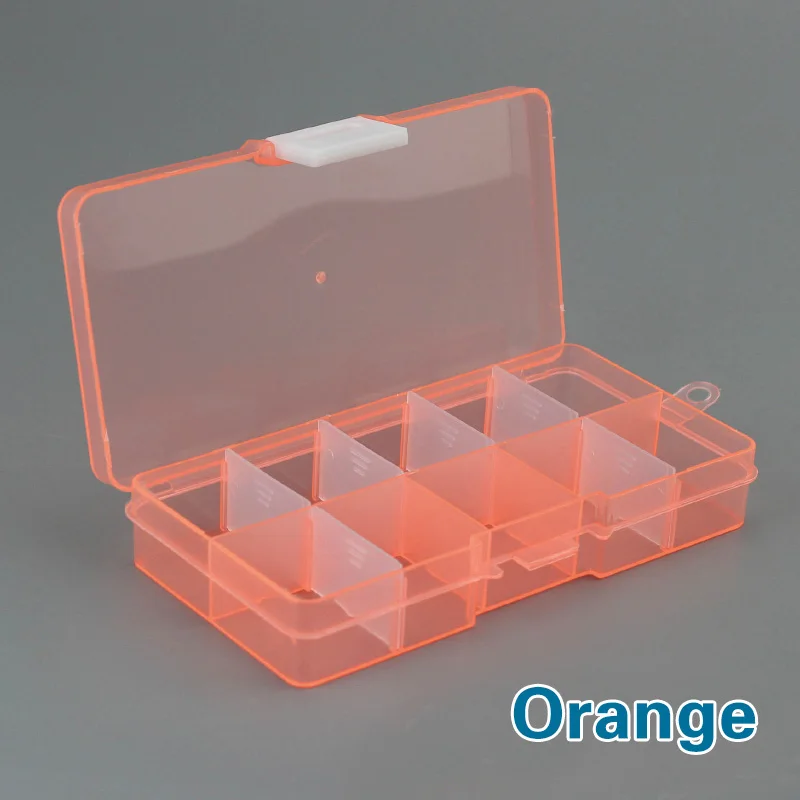 New 10 Slots Cells Colorful Portable Jewelry Tool Storage Box Container Ring Electronic Parts Screw Beads Organizer Plastic Case