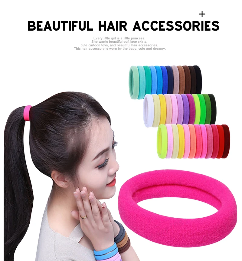 4.3cm Women Ponytail Holder Rubber Band Scrunchie Headband Girl Yoga Hair Tie Nylon Elastic Hair Band Hair Accessories 30pcs/Lot