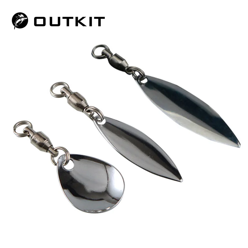 OUTKIT 6 Pcs/lot Lure DIY For Spinner Spoon Lures Frogs VIB Reflective Stainless Steel Sheet Noisy Spoons Fishing Accessories