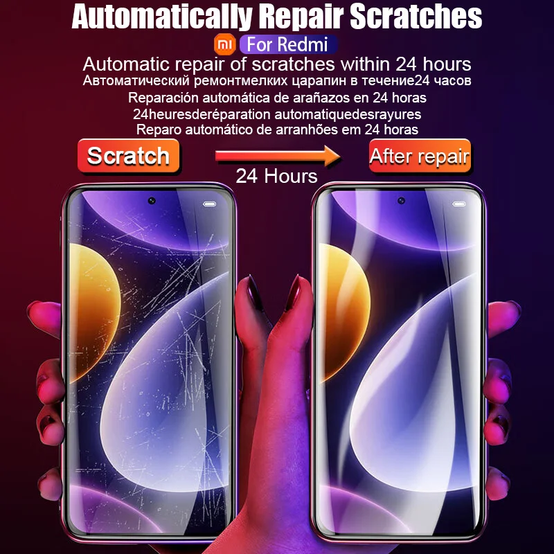 5Pcs HD Hydrogel Film For Xiaomi POCO X7 F6 F5 X5 X6 X3 Pro NFC Screen Protector Poco X4 M5S M4 M6 F4 F3 GT X7 Pro 5G Not Glass