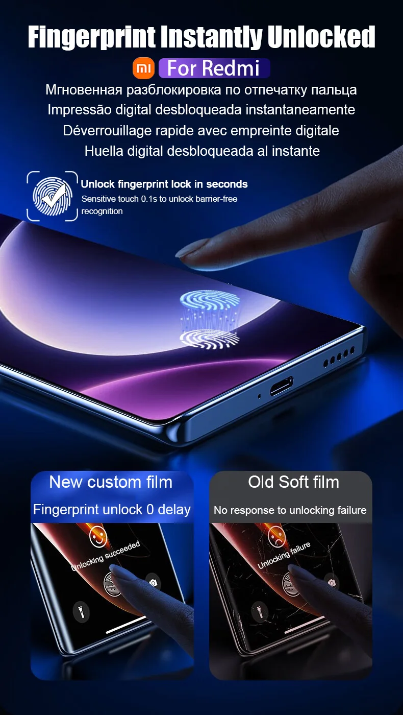 5Pcs HD Hydrogel Film For Xiaomi POCO X7 F6 F5 X5 X6 X3 Pro NFC Screen Protector Poco X4 M5S M4 M6 F4 F3 GT X7 Pro 5G Not Glass