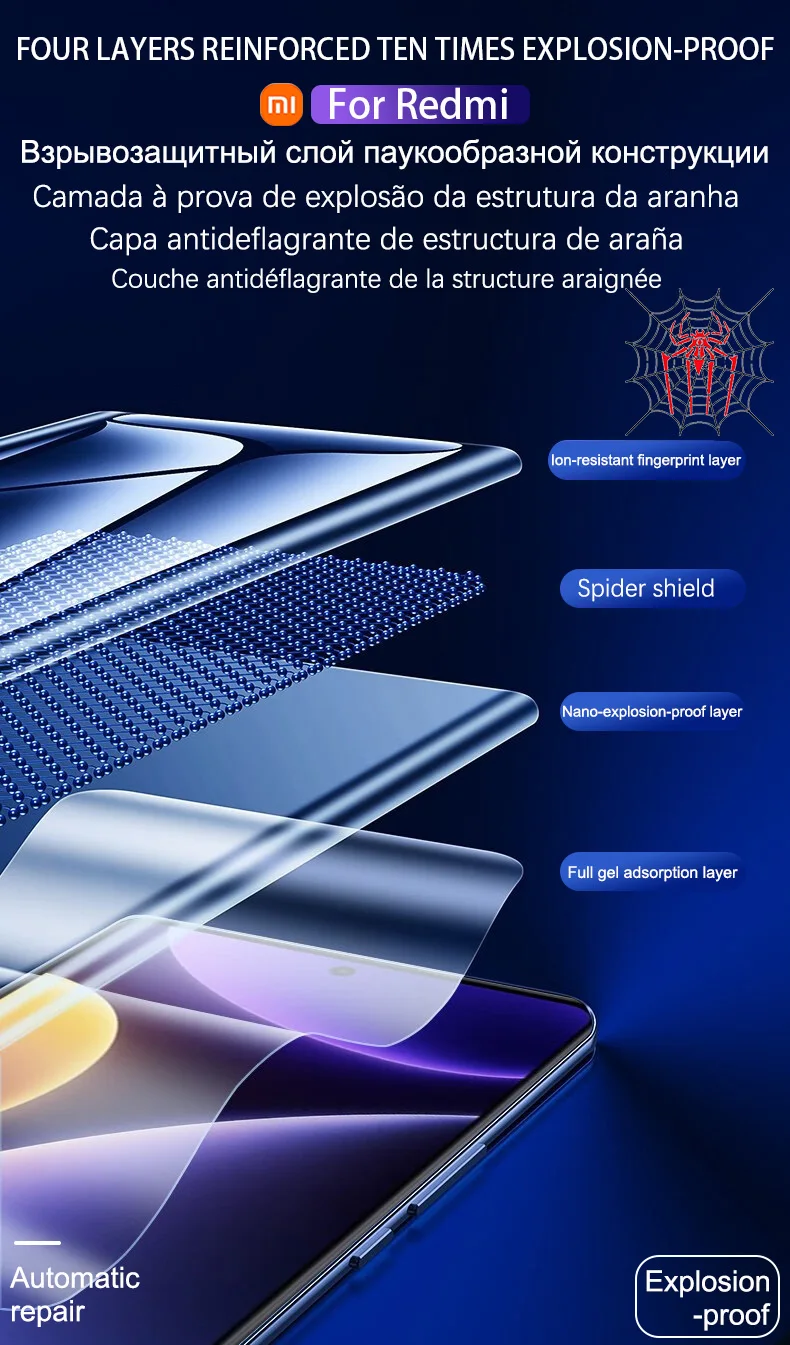 5Pcs HD Hydrogel Film For Xiaomi POCO X7 F6 F5 X5 X6 X3 Pro NFC Screen Protector Poco X4 M5S M4 M6 F4 F3 GT X7 Pro 5G Not Glass