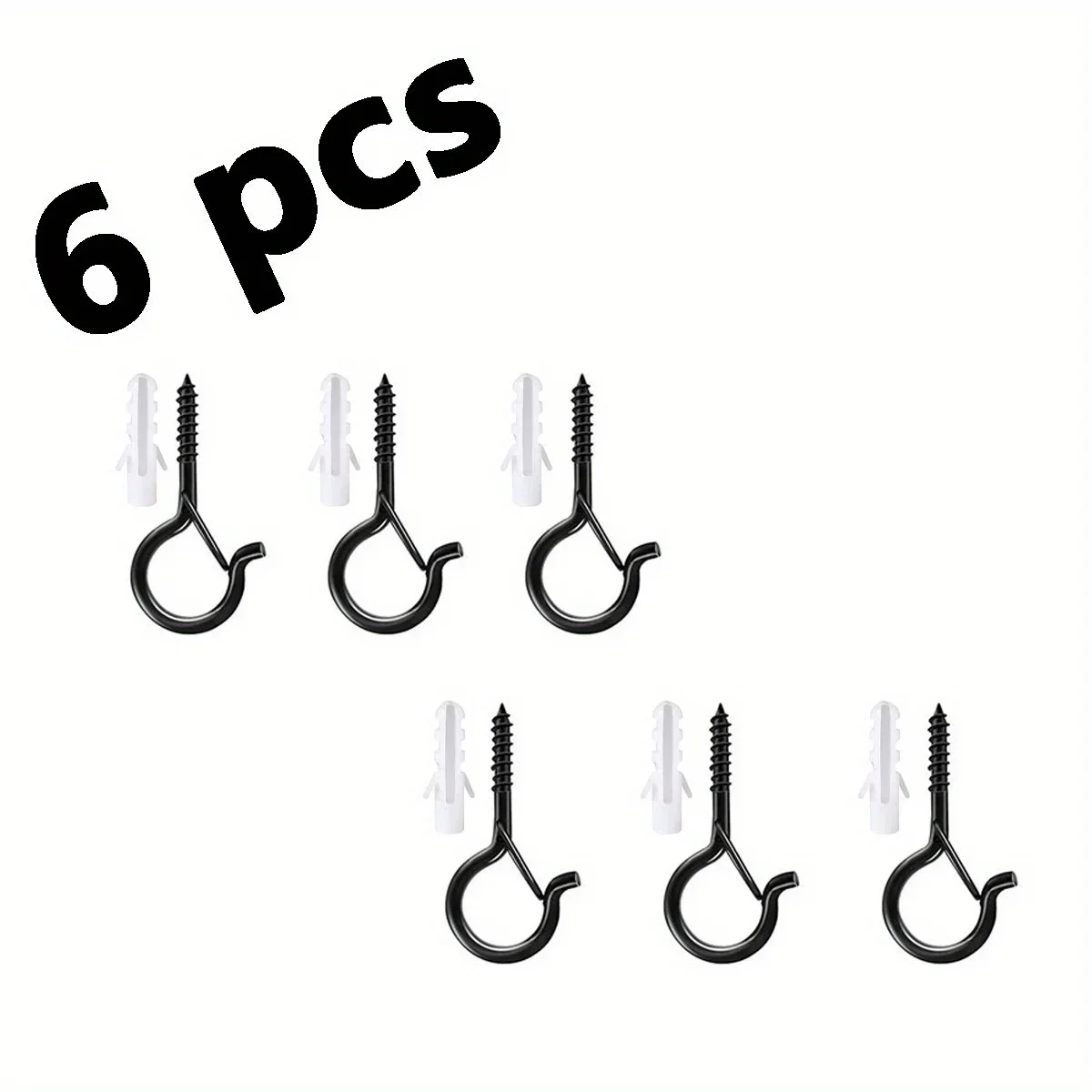 6-21PCS Hanger Hooks with Safety Buckle Windproof Screw Hooks Hanging Outdoor String Lights,Ceiling Hook Plants Christmas Lights