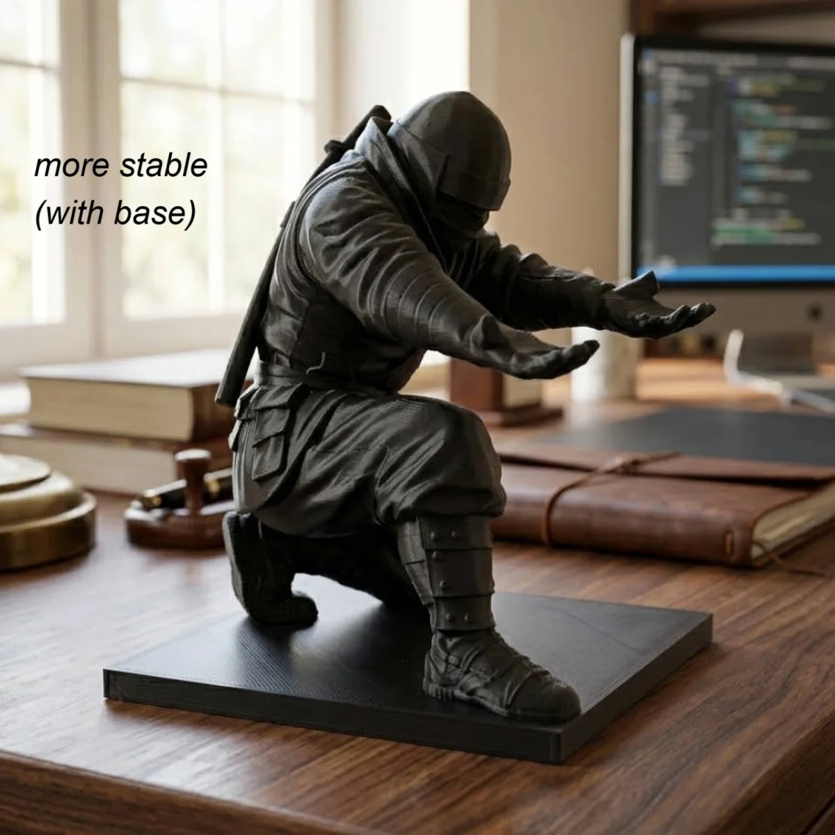 (9*7.8cm) 3D Printed Cool Organizer Ninja Pen Holder Miniature Pen Stand Creative Gift Ornament Modern Desktop Decoration