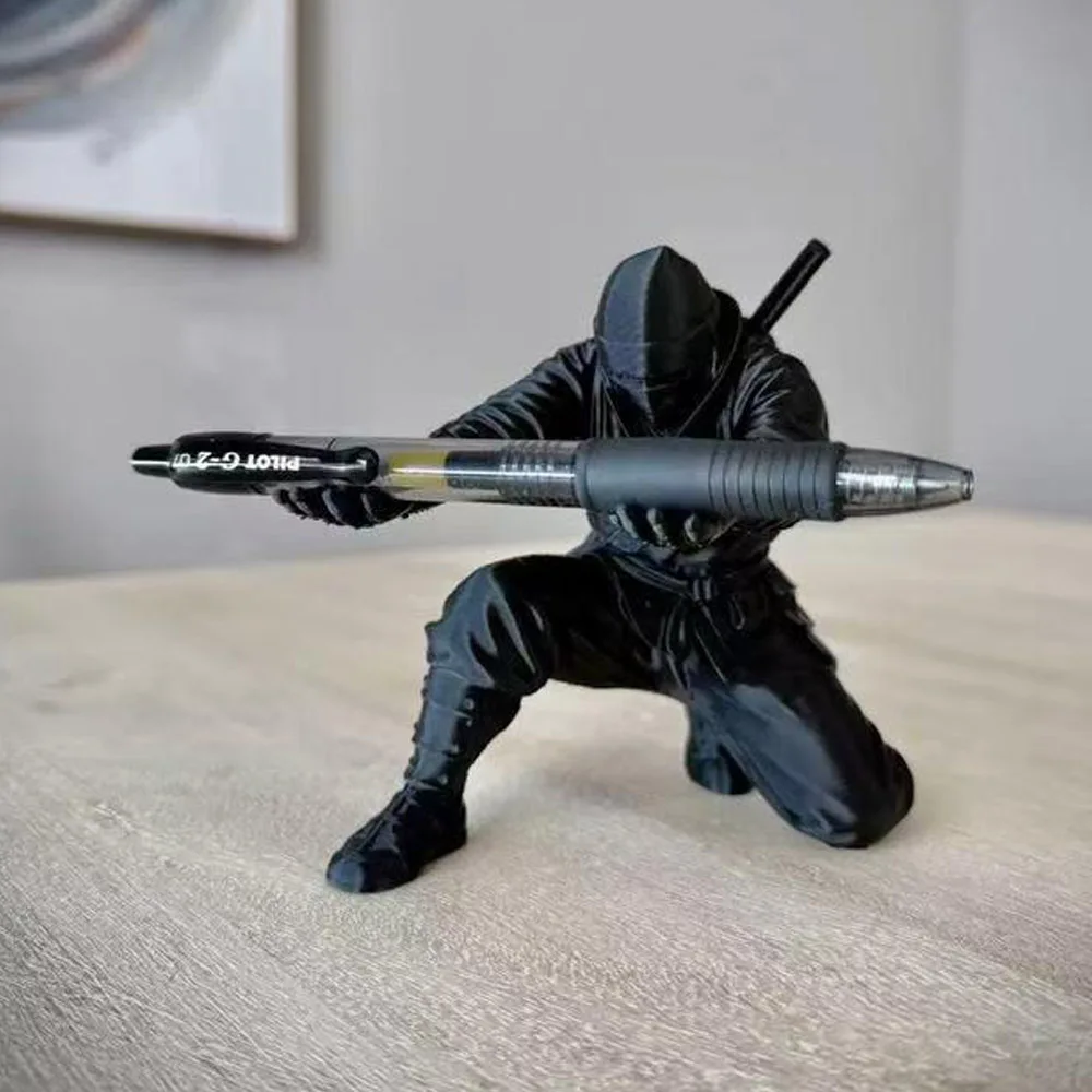 (9*7.8cm) 3D Printed Cool Organizer Ninja Pen Holder Miniature Pen Stand Creative Gift Ornament Modern Desktop Decoration